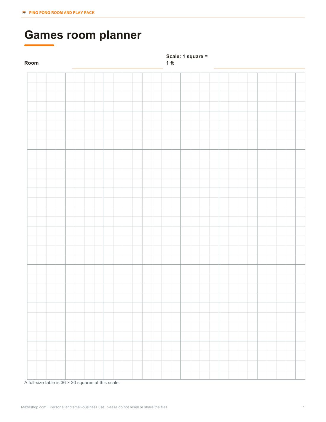 Preview of the first page of Room planner (PDF)